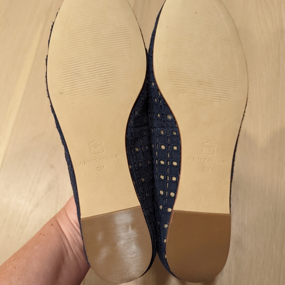 Ann Taylor Blue Ballet Flats with Ankle Straps - Picture 4 of 8